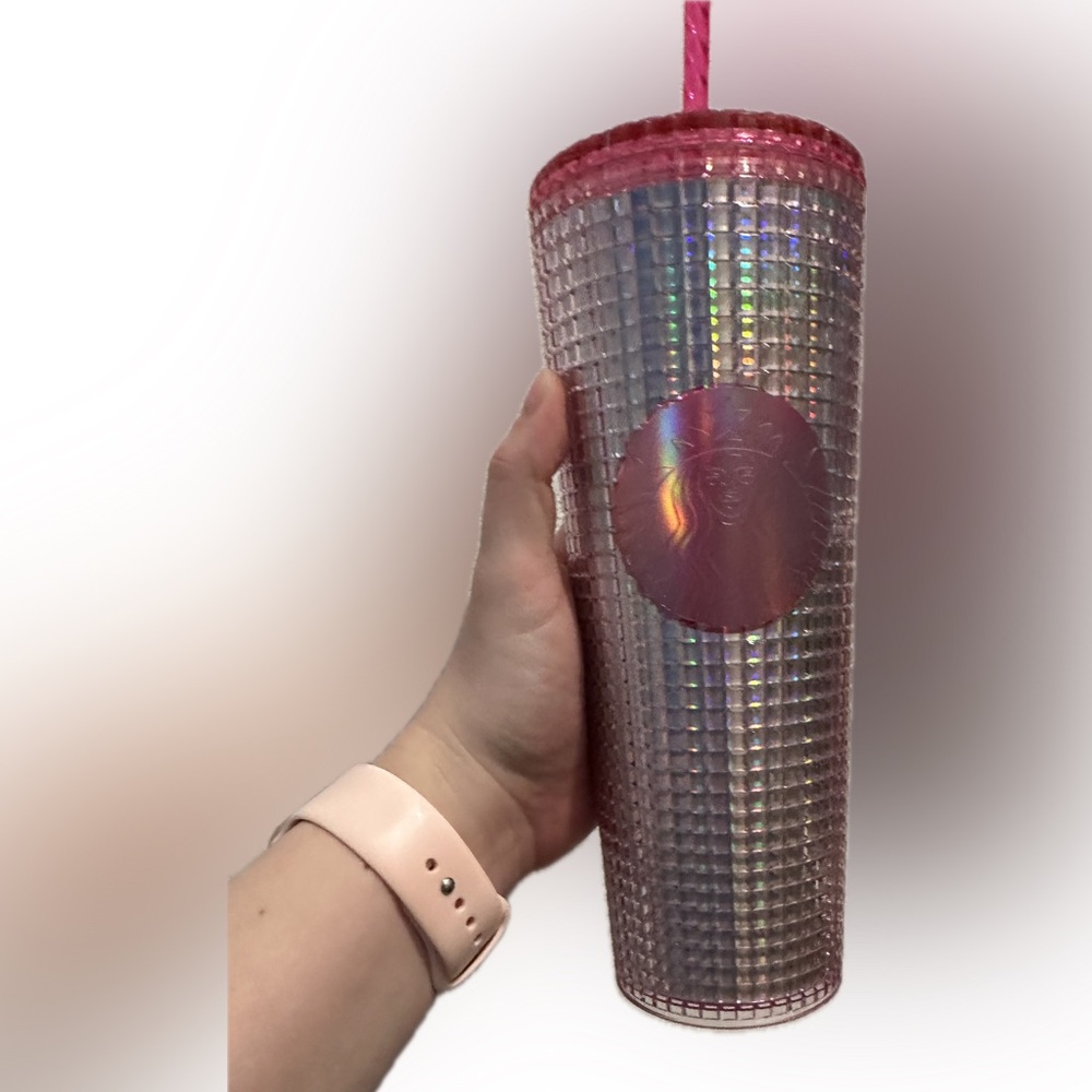 Starbucks- Pink Grid Tumbler